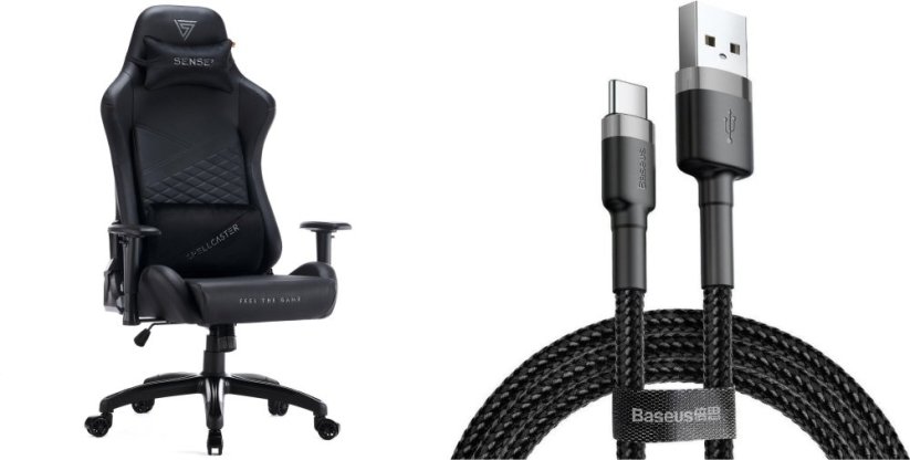 SENSE7 Spellcaster Senshi Edition XL czarny + kabel usb