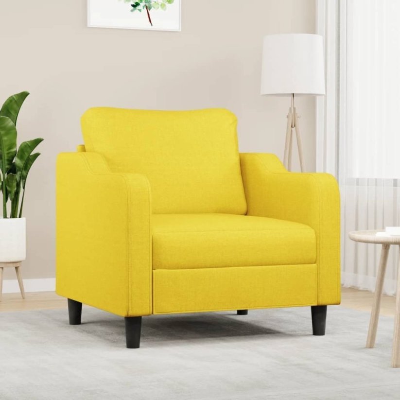 vidaXL vidaXL Fotel, jasnoŽltý, 60 cm, obity tkaniną