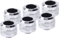 Alphacool Alphacool Eiszapfen Pro Anschluss 16mm Hardtube Fitting G1/4, 6-Pack - chróme