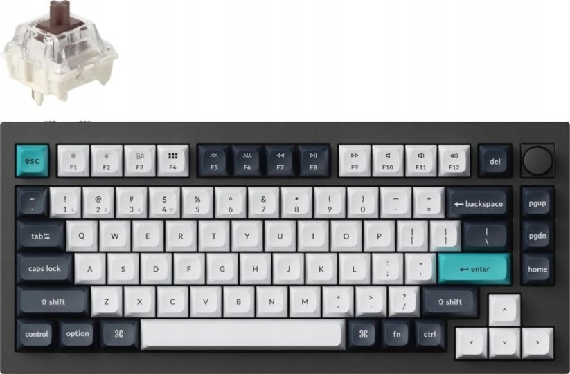 Keychron Keychron Q1 Max QMK/VIA Wireless Custom Mechanical Keyboard Fully Assembled Knob / Carbon Black / Gateron Jupiter Brown