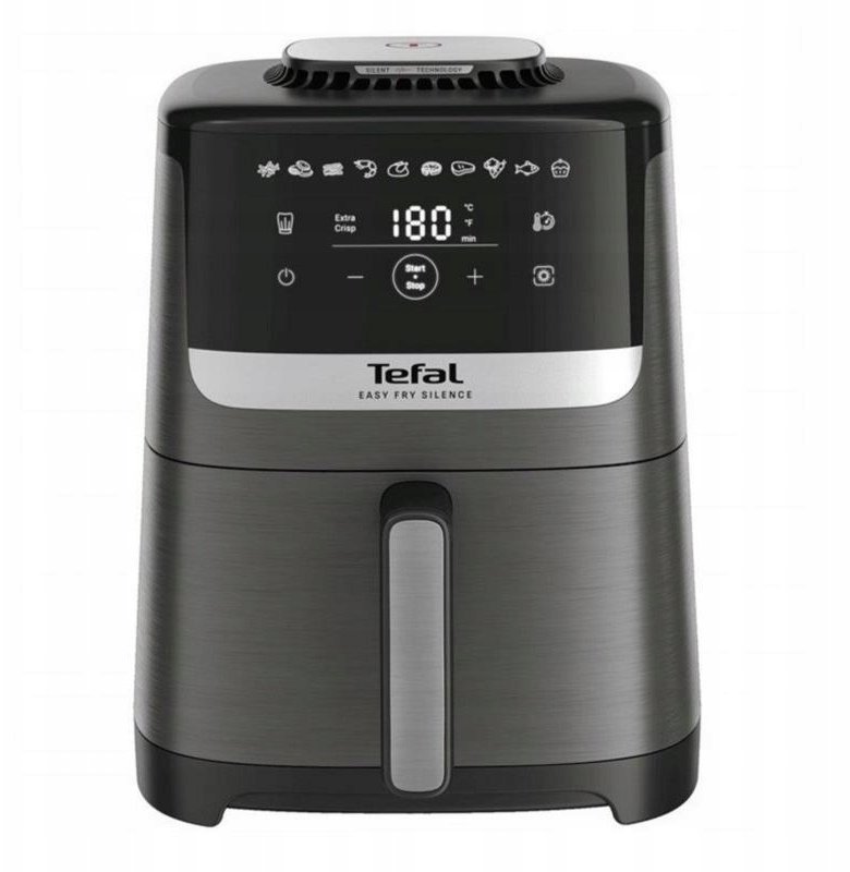 Tefal Tefal Easy Fry Silence EY551HE0 frytkownica Pojedyńczy 5 l Autonomiczny Frytkownica na gorące powietrze Čierny, Sivý, nehrdzavejúca oceľ