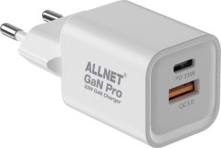 Allnet Z ALLNET Ersatznetzteil QC USB-C PD GaN Netzteil Power Supply33Watt 1x USB Typ-A QC 1x USB Typ-C**EU PLUG**