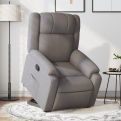 vidaXL vidaXL Podnoszony fotel rozkładany, farba taupe, obity tkaniną