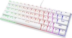 Deltaco Mini mechaninė klaviatūra DELTACO GAMING Baltas LINE 60% US išdėstymas, RGB, raudoni jungikliai, balta / GAM-075-W-US