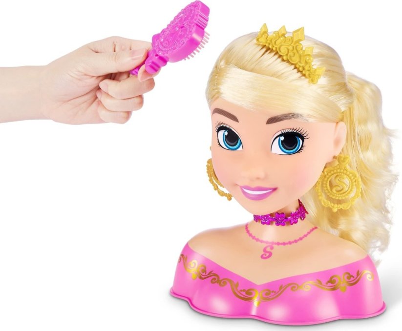 Sparkle Girlz styling head Deluxe Set, blonde doll, assort., 100525