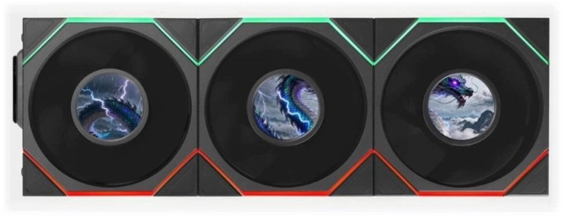 Lian Li ventilátory Uni Fan TL LCD Flex Wireless ARGB PWM (Sada 3 ks 120mm Black (G9F.12TLLCD1F3B.00)
