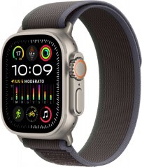 Apple Watch Ultra 2 GPS + Cellular, 49mm Titanium Case with Blue/Black Trail Loop - S/M
