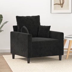 vidaXL vidaXL Fotel, Čierny, 60 cm, obity aksamitem