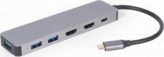 Gembird A-CM-COMBO3-03 1x USB-C PD 2x HDMI  + 3x USB-A 3.0 (A-CM-COMBO3-03)