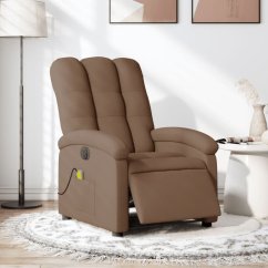 vidaXL vidaXL Rozkładany fotel masujący, elektryczny, Hnedý, tkanina