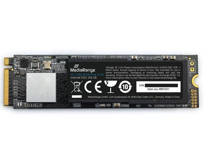 MediaRange 256GB M.2 2280 PCI-E x4 Gen3.1 NVMe (MR1031)