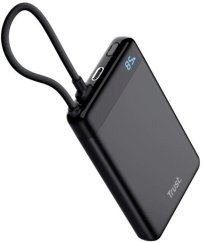 Trust TRUST Powerbanka Fiera, 10000 mAh, S kabelem, 2x USB-C, černá