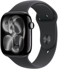 Apple Watch 11 GPS 46mm Jet Black Alu Sport Band M/L Czarny (MEUX4MP/A)
