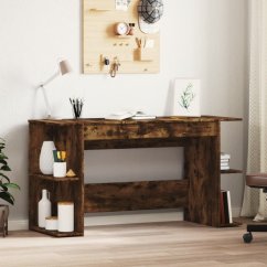vidaXL Biurko, przydymiony dub, 140x50x75 cm, materiał drevopochodny