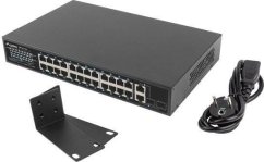 Lamax Switch niezarządzalny Lanberg 24x 100Mb PoE+/2x Combo Rack 19" Gigabit Ethernet 250W