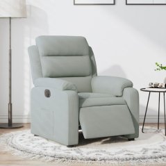 vidaXL elektrickýfotel rozkładany, jasnoSivý, obity aksamitem Lumarko!