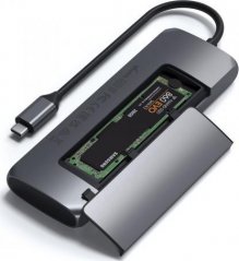 Satechi SATECHI USB-C Hybrid Multiport Adapter with SSD Enclosure Čierno-sivá | MacBook M1
