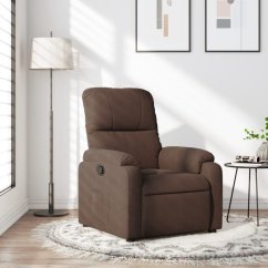 vidaXL Rozkładany fotel, Hnedý, obity mikrofibrą