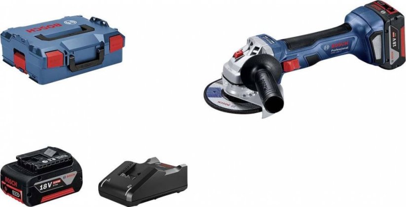 Bosch GWS 18V-7 + akumulátor 4 Ah Nabíjačka i walizka L-BOXX (06019H9005)