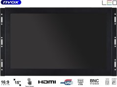 Nvox Monitor dotykowy open frame led 15cali vga hdmi bnc usb 12v 230v