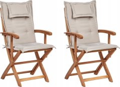 Beliani kreslo ogrodowe drevo BežovýowoSivý MAUI Lumarko!