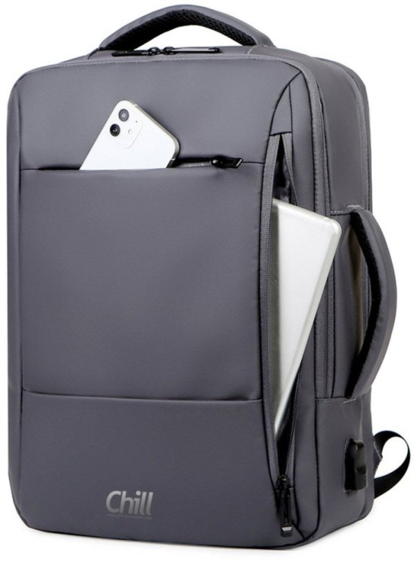 Guess Chill Innovation Chill Voyage 17" PC Backpack, Grey, City, Unisex, 43.2 cm (17"), Notebook compartment, Polyester