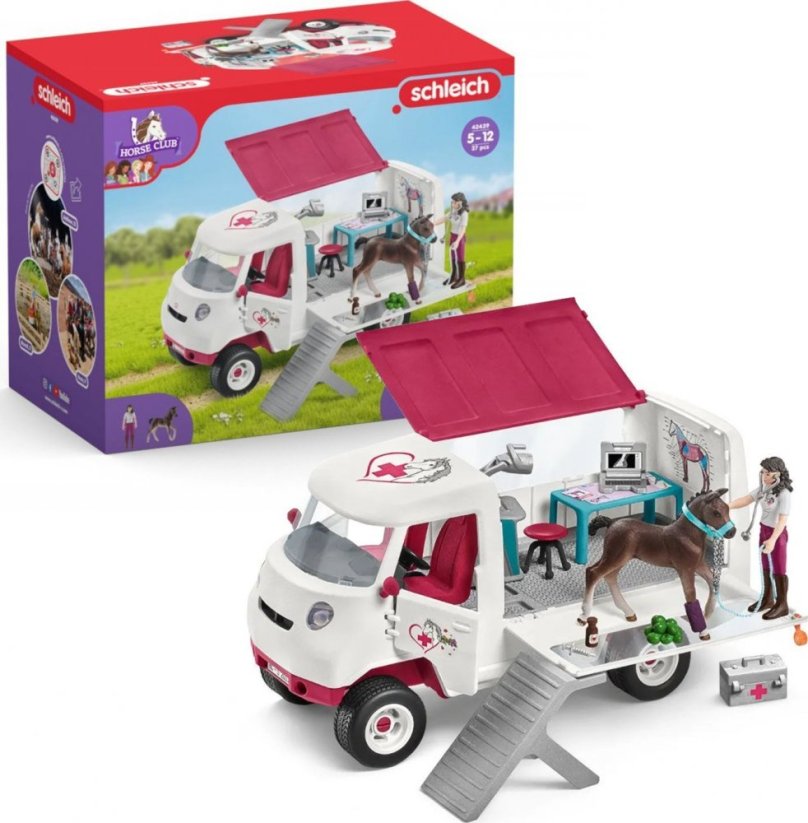 Schleich Schleich Horse Club Mobile veterinarian with Hanoverian foal, play figure