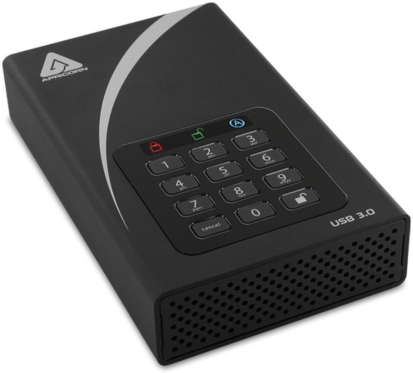 Apricorn Apricorn Aegis Padlock DT vonkajší disk twarde 12 TB USB Typu B 2.0/3.2 Gen 1 (3.1 Gen 1) Čierny