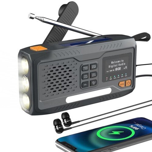 ExtraLink Extralink Bluetooth słoneczne z korbką dynamo powerbank 4000mAh z rokovarką SOS BT-4000 prenosná Analogowe i cyfrowe