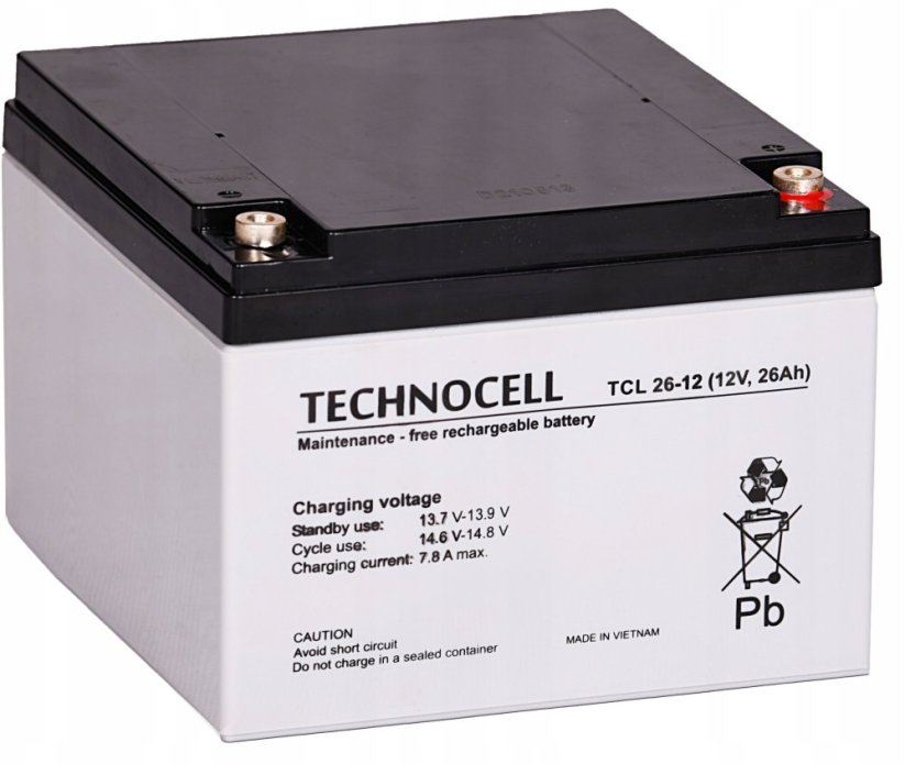 Technocell TCL26-12 TECHNOCELL akumulátor AGM 12V 26Ah