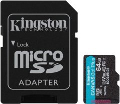 Kingston Canvas Go! Plus (Gen4) MicroSDXC 64 GB Class 10 UHS-I/U3 A2 V30 (SDCG4/64GB)