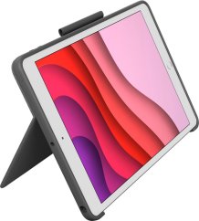 Logitech Combo Touch - Klawiatura i etui folio - z trackpadem - podświetlana - Apple Smart connector - QWERTY - Pan-Nordic - Graphite - Pre Apple 10.2-inch iPad (7. Generation, 8. Generation, 9. Generation) (920-009628)