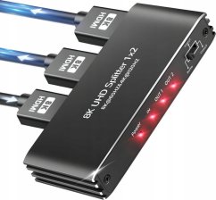 Pawonik SPLITTER HDMI 2.1 1x2 ROZDZIELACZ ULTRAHD HDCP 2.3 8K60HZ 4K 120HZ - 2 TV one size