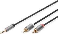 Digitus Digitus Stereo 3.5mm to 2RCA Splitter Y, M to M DB-510330-018-S 3.5mm stereo, 2x RCA plug, 1.8 m