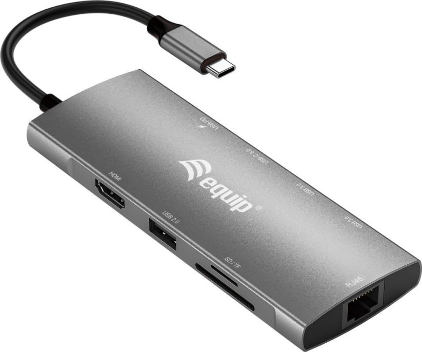 Equip Dock USB-C->HDMI,Gigabit LAN,USB3.0,100WPD,SD/TF 0,25m