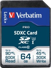 Verbatim Pro SDXC 64 GB Class 10 UHS-I/U3 (47022)