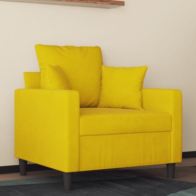 vidaXL vidaXL Fotel, Žltý, 60 cm, obity aksamitem