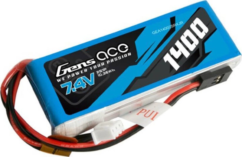 Gens Ace akumulátor LiPo Gens ace 1400mAh 7.4V 2S1P do nadajnika z wtyczką JR