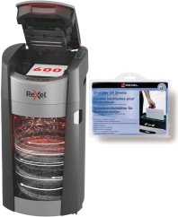 Rexel ShredMax AutoFeed+ 600M P-5 490 W + Arkusze olejowe do niszczarki 12 szt.