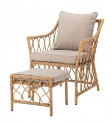 Bloomingville BLOOMINGVILLE Belluce Fotel z podNôžkiem Polyrattan