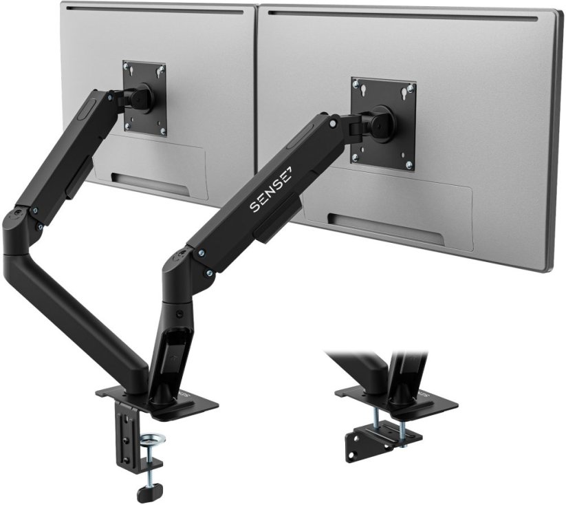 SENSE7 Uchwyt biurkowy na 2 monitory 17"-32" HANG DOUBLE Light