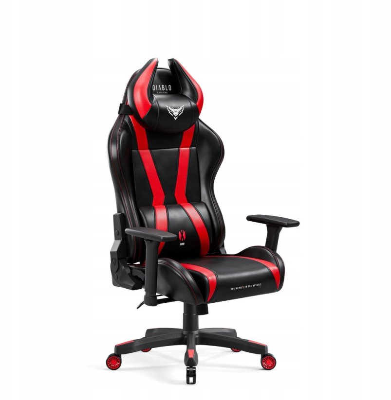 Diablo Chairs Fotel Gamingowy Diablo X-Horn 2.0 Small: Čierno-cervený