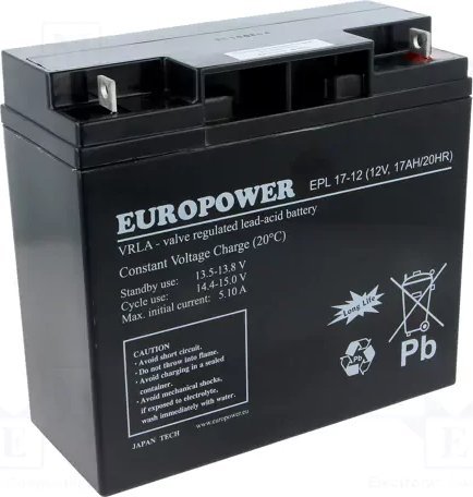 Europower akumulátor 12V 17Ah AGM EPL17-12