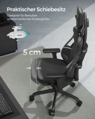 Songmics Fotel gamingowy, EVOGAMER Chair, kreslo biurowe, imit