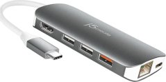 j5create j5create JCD383 USB 3.2 Gen 1 (3.1 Gen 1) Type-C strieborný, Biely