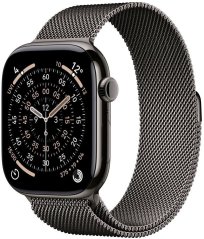 Apple Watch 11 GPS + Cellular 42mm Srokove Titanium Milanese Loop Grafitový (MF8U4ET/A)
