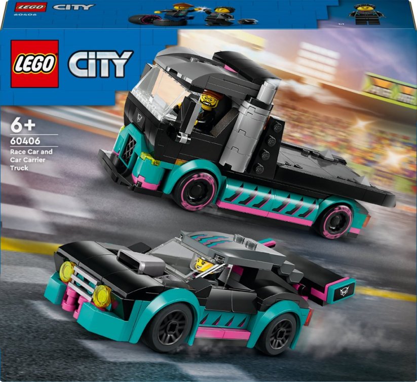 LEGO City auto wyścigowy i laweta (60406)