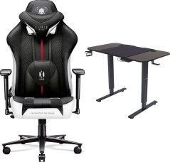 Diablo Chairs X-PLAYER 2.0 King Size Czarno-biały + EGON 1100 Orzechowe 110 cmx60 cm