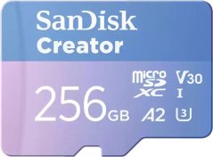 SanDisk Creator MicroSDXC 256 GB Class 10 UHS-I/U3 A2 V30 (SDSQXAV-256G-GN6MS)