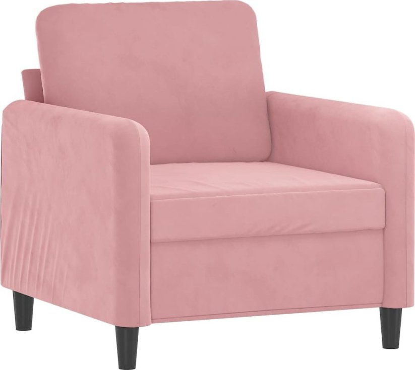 vidaXL vidaXL Fotel, Ružový, 60 cm, obity aksamitem